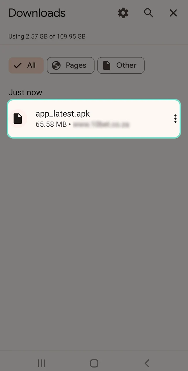 Run the installation file of the 10Bet app.