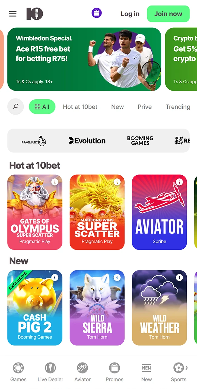Go to the official 10Bet Casino website to start downloading the app.