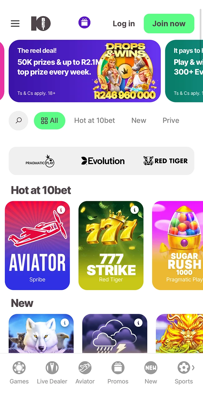 Enter the 10Bet website in the address bar to install the app.
