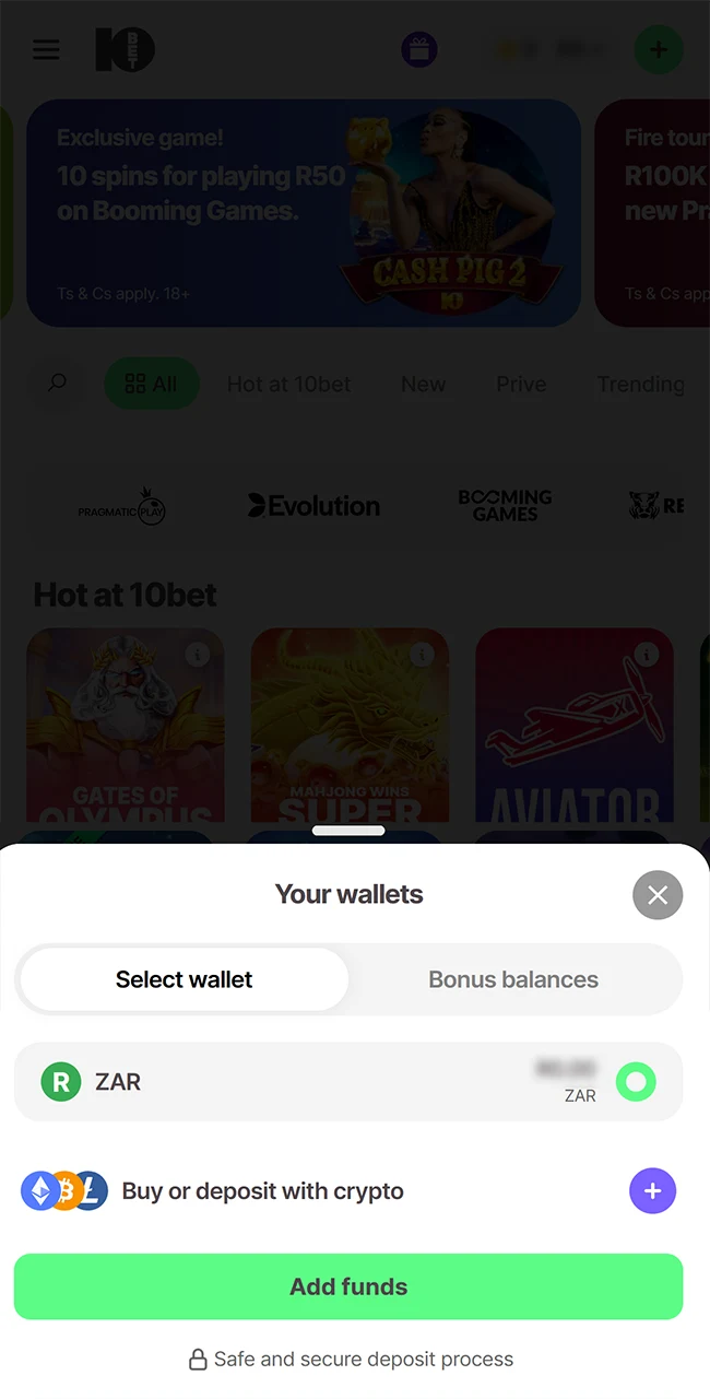 Make a deposit in a convenient way to play Aviator