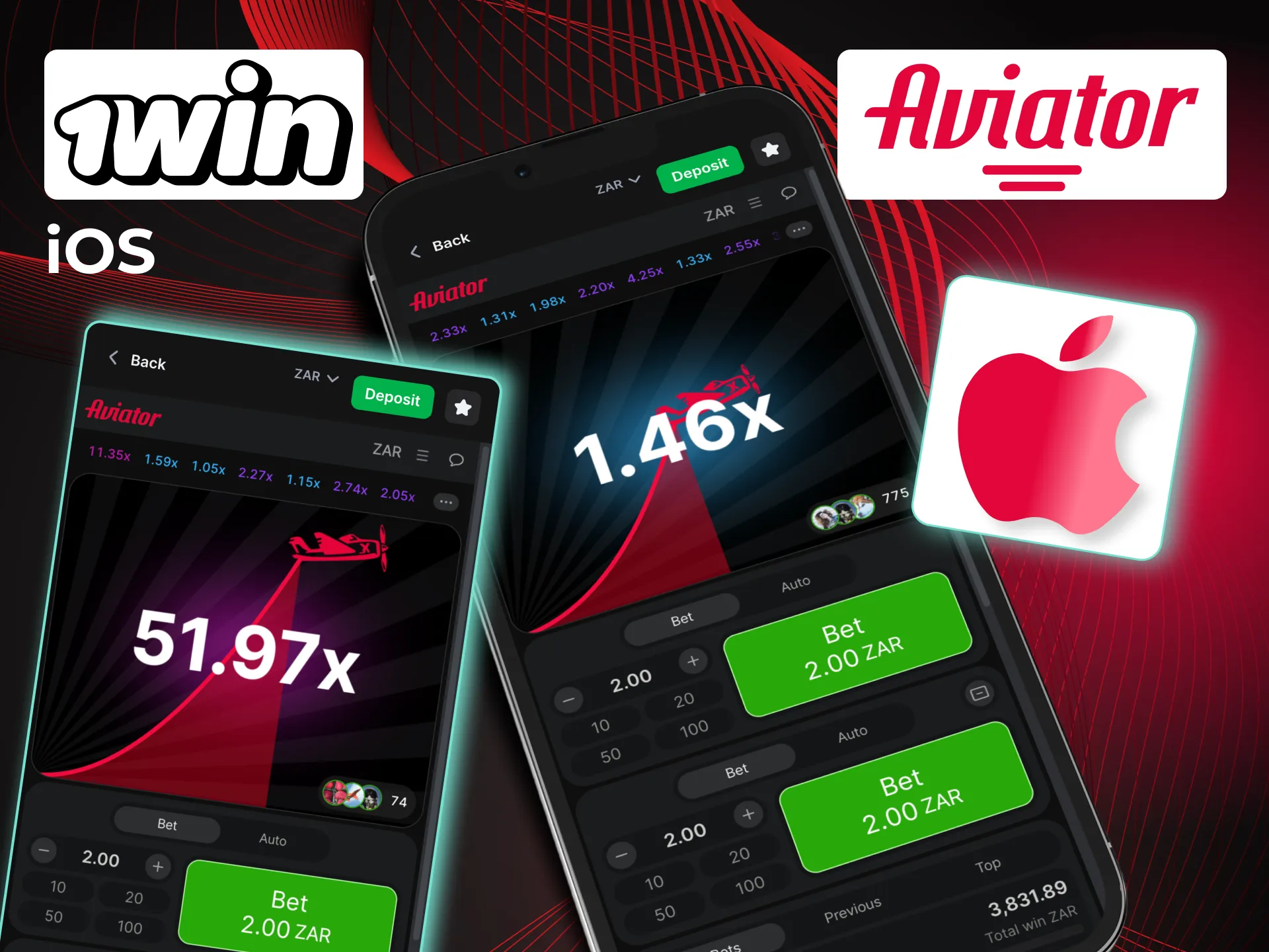 Play Aviator on iPhone using 1win web app.
