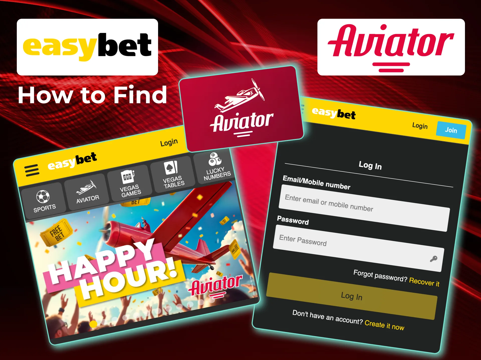 Click the Aviator tab on Easybet to launch the game.