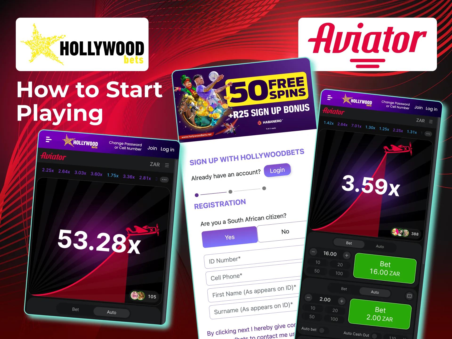 Start your Aviator journey on Hollywoodbets with a verified account.