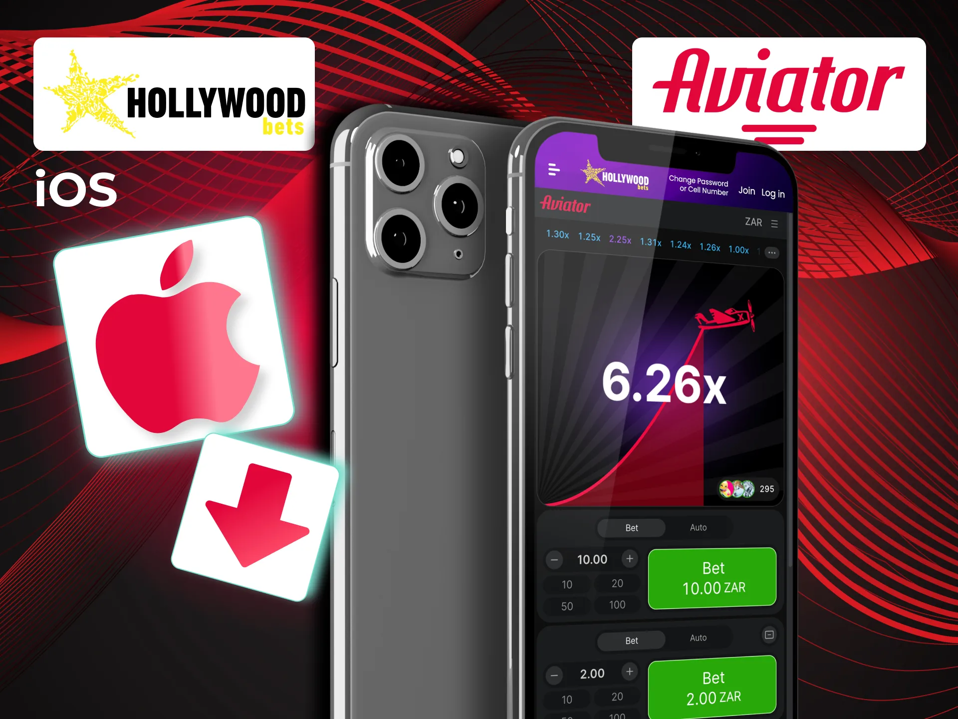 Download Hollywoodbets Aviator app for iOS from the App Store.