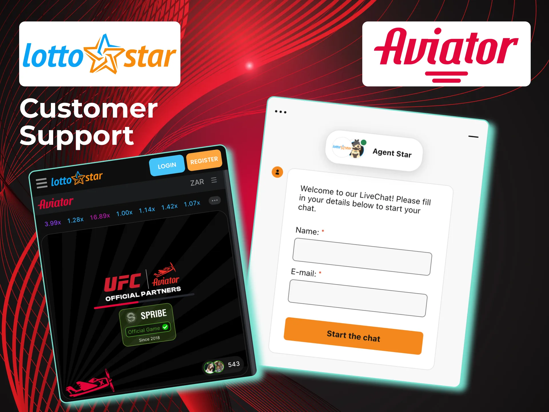 LottoStar offers full Aviator assistance by phone, chat, or email.