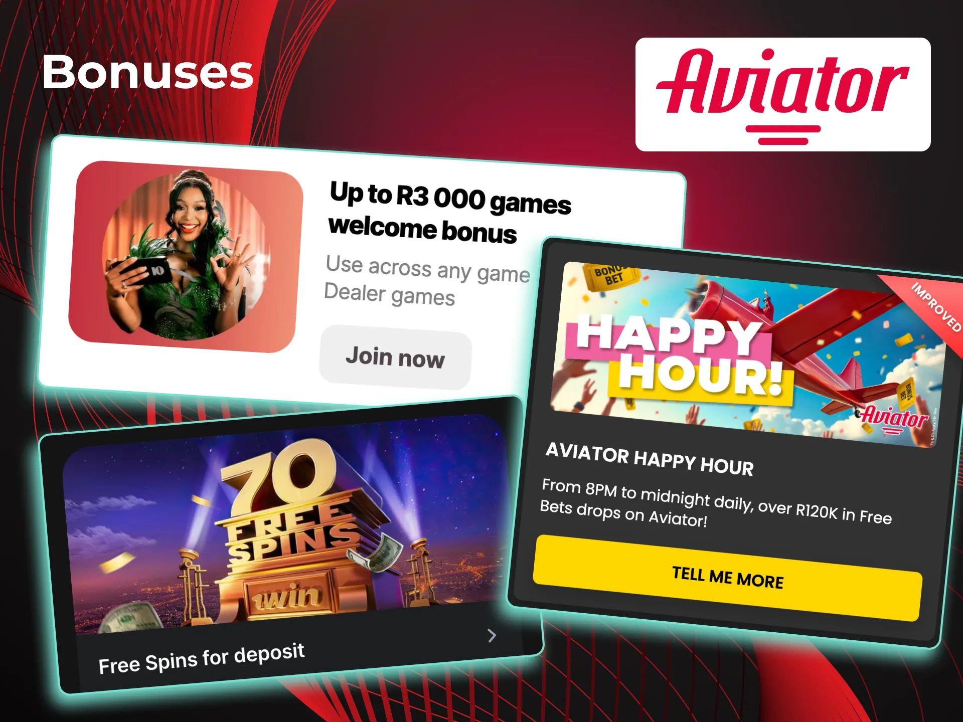 Welcome packages and free spins for Aviator players.
