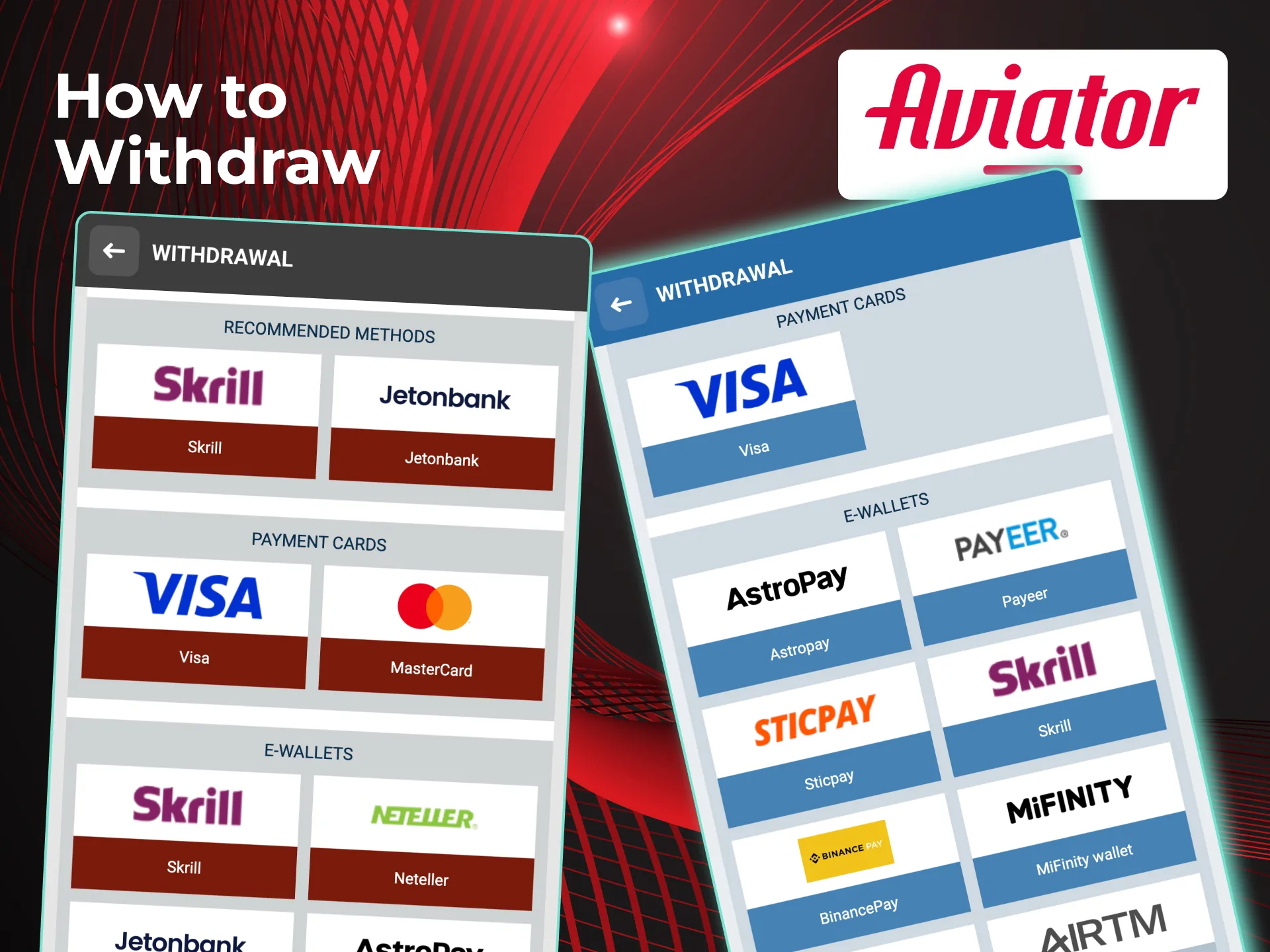 Quick setup of payments for Aviator without additional fees.