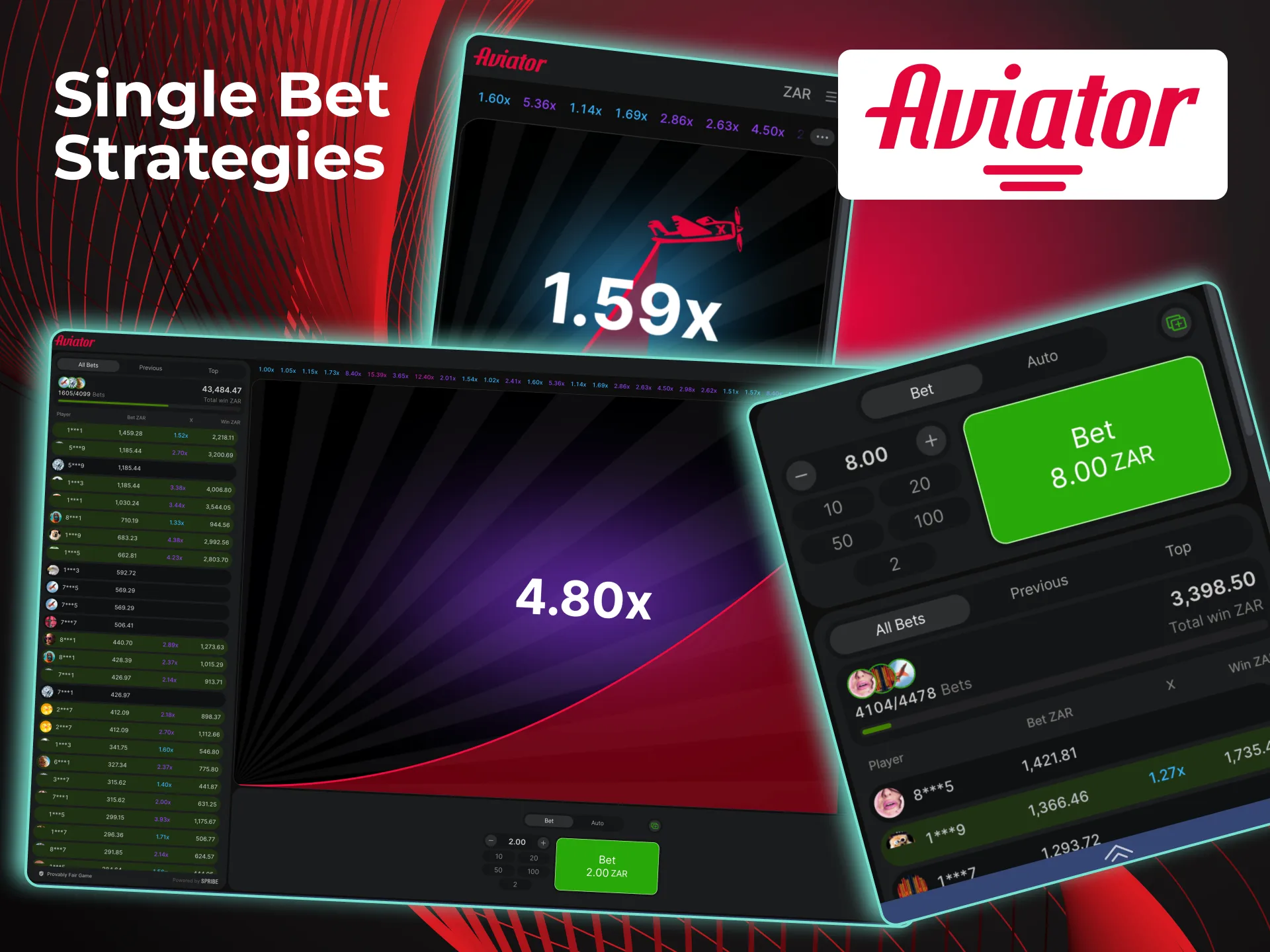 Fixed percentage bet system applied in Aviator rounds.