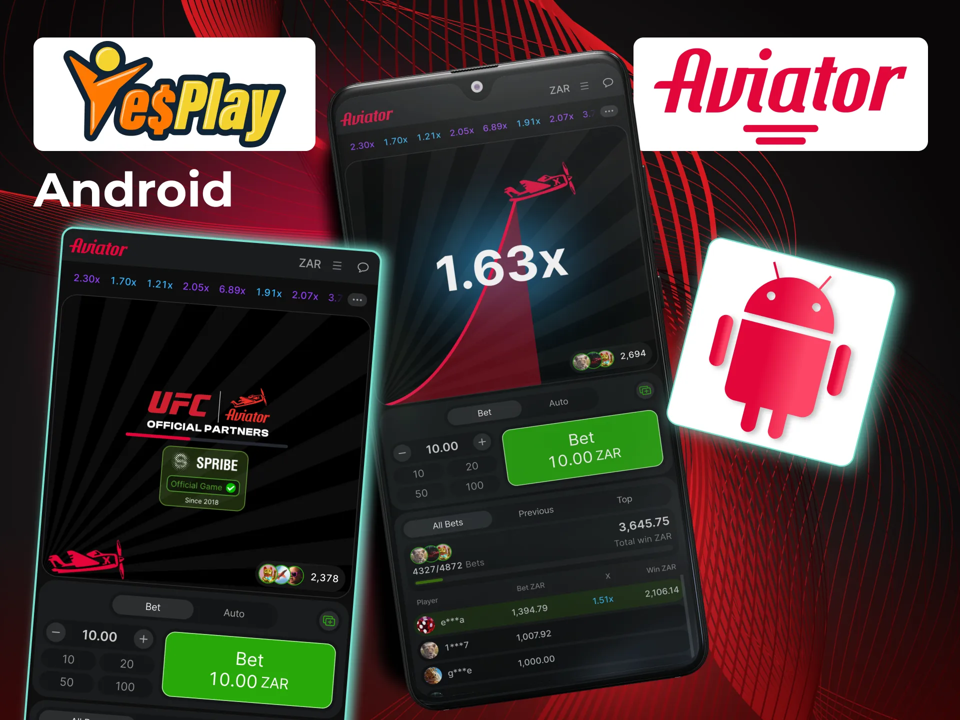 Install Aviator on Android via YesPlay’s official APK file.