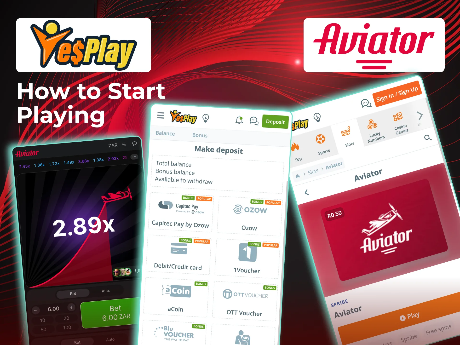 Join YesPlay, deposit funds, and launch Aviator with a welcome bonus.