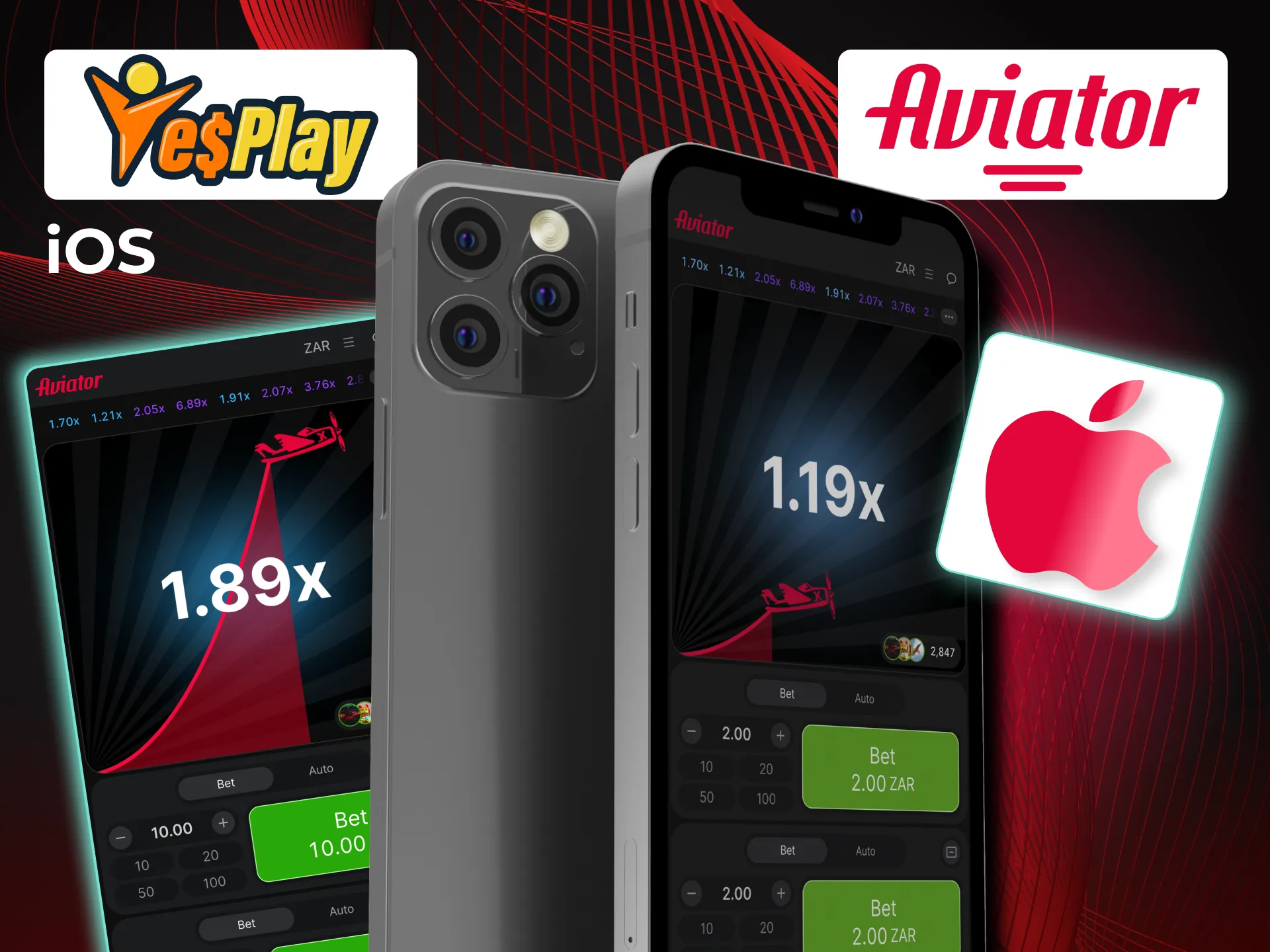 Install YesPlay on iOS and enjoy Aviator with full mobile features.